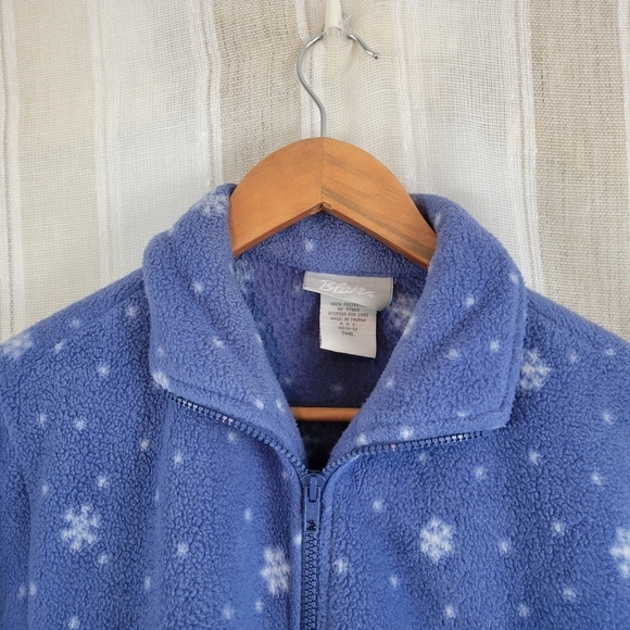 Vintage Blair‎ Fleece Jacket Mountains Winter Graphic Blue Size SML Medium - Picture 4 of 10